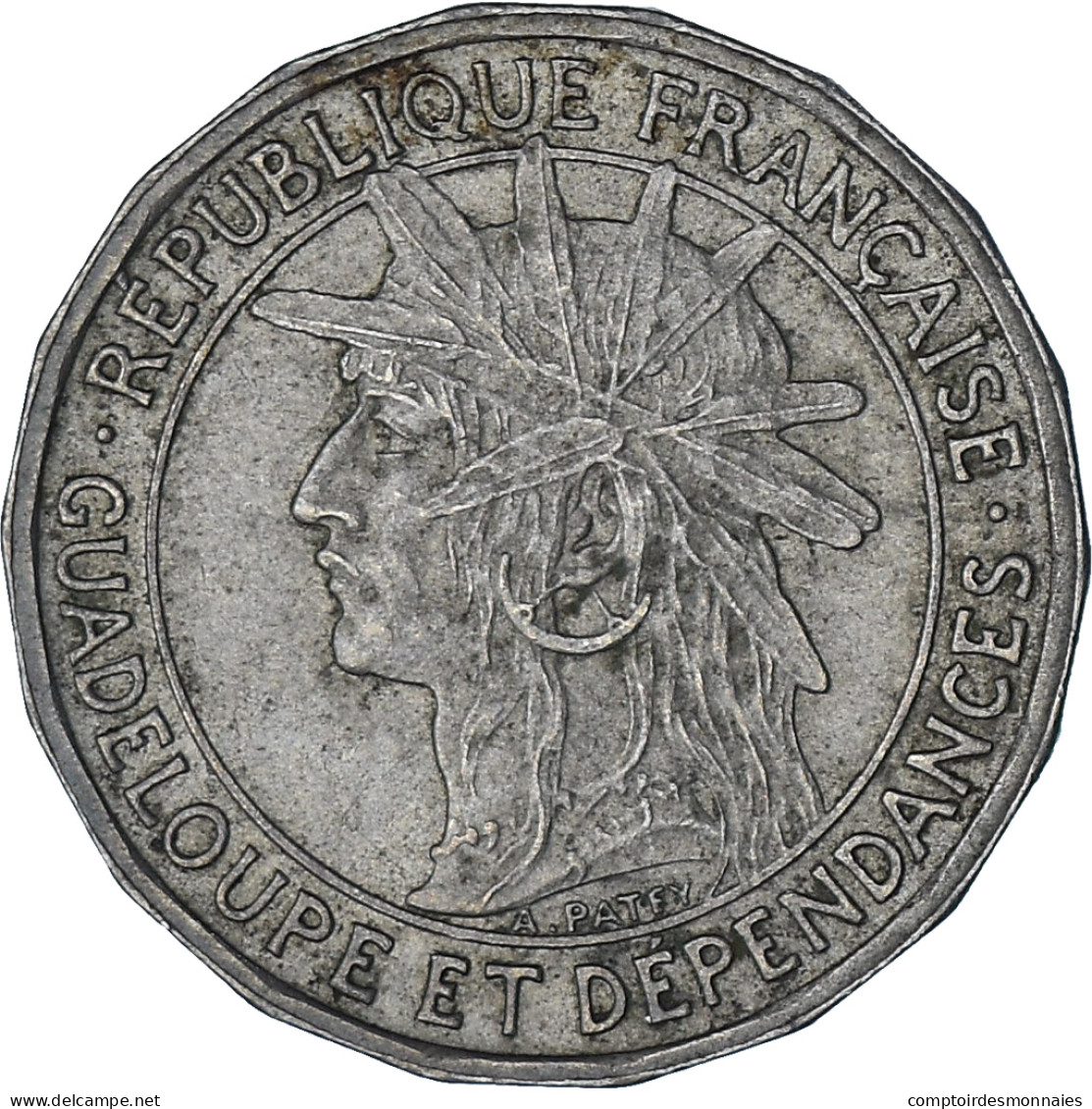 Monnaie, Guadeloupe, 50 Centimes, 1921, TTB+, Cupro-nickel, KM:45 - Other & Unclassified