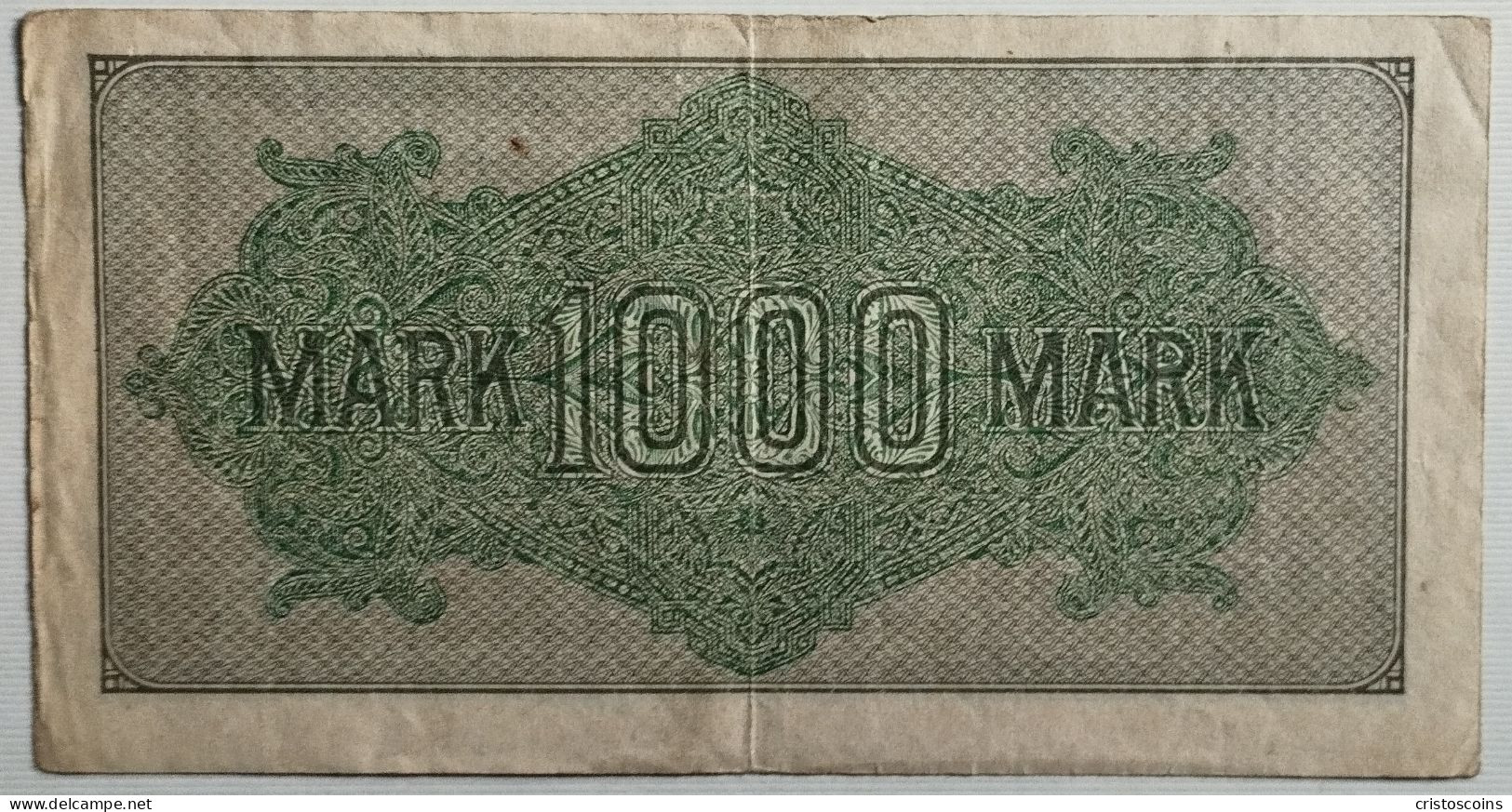 GERMANY 1000 Mark Reichsbanknote P-76d.2.DV Circolata.(B1/28EB - 1.000 Rentenmark