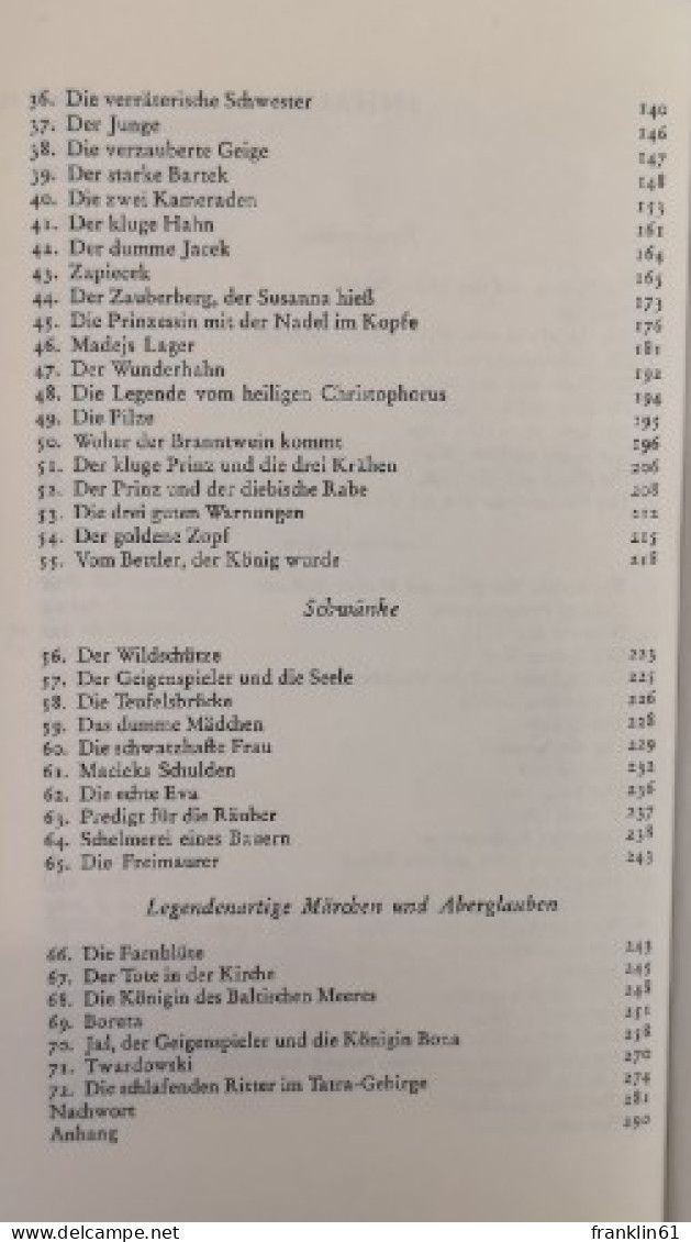 Polnische Volksmärchen. - Sagen En Legendes