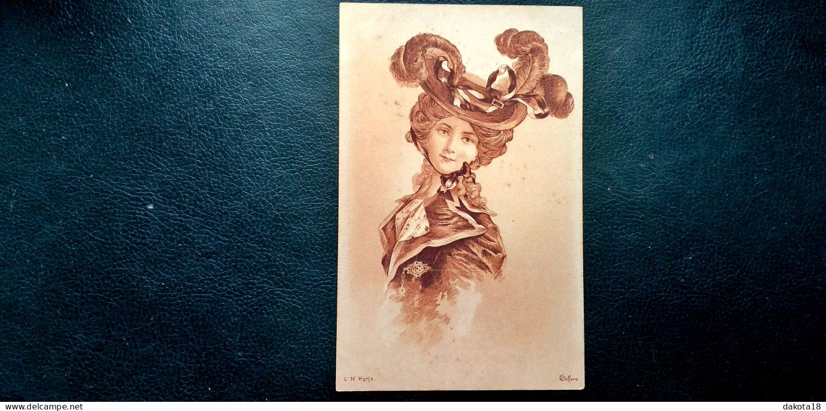 Illustrateur , Art Nouveau ,  Bottaro ,  Jeune Femme Au Chapeau - Bottaro