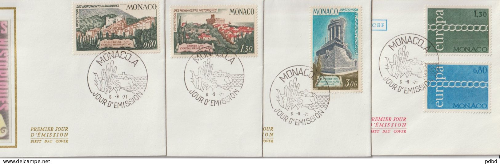 ENV 03 . 1971 . 17 Enveloppes 1er Jour . MONACO . - Briefe U. Dokumente