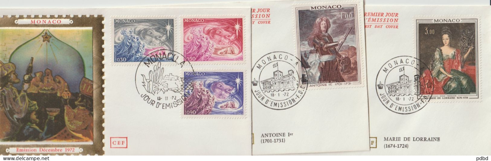 ENV 04 . 1972 . 41 Enveloppes 1er Jour . MONACO . - Lettres & Documents