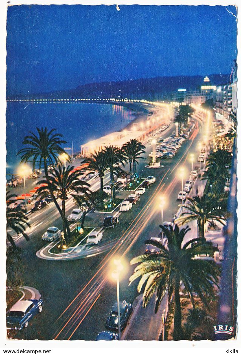 CPSM Dentelée 10.5 X 15 Alpes Maritimes NICE La Nuit La Promenade Des Anglais - Nice By Night