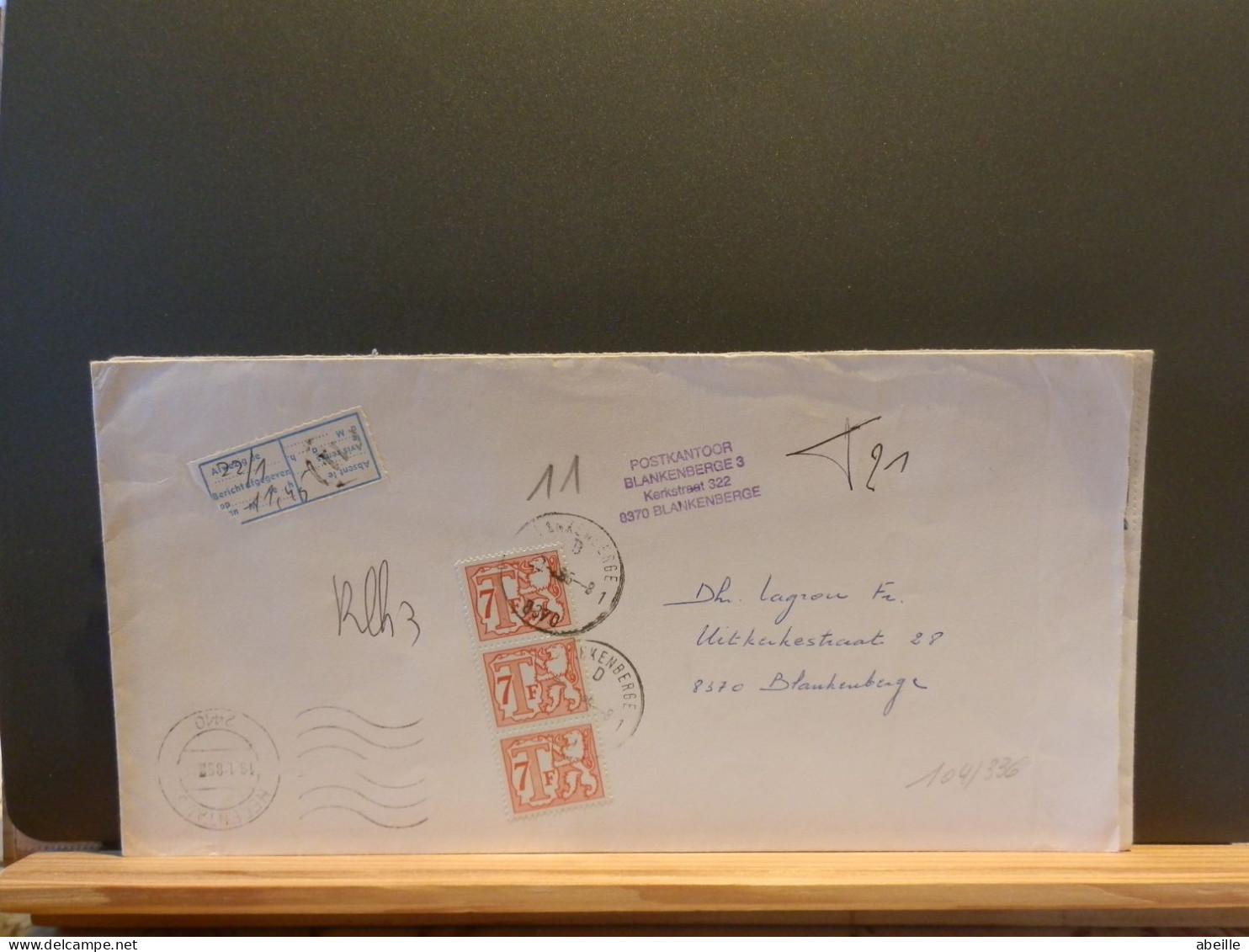 104/336  LETTRE BELGE TAXEE - Lettres & Documents