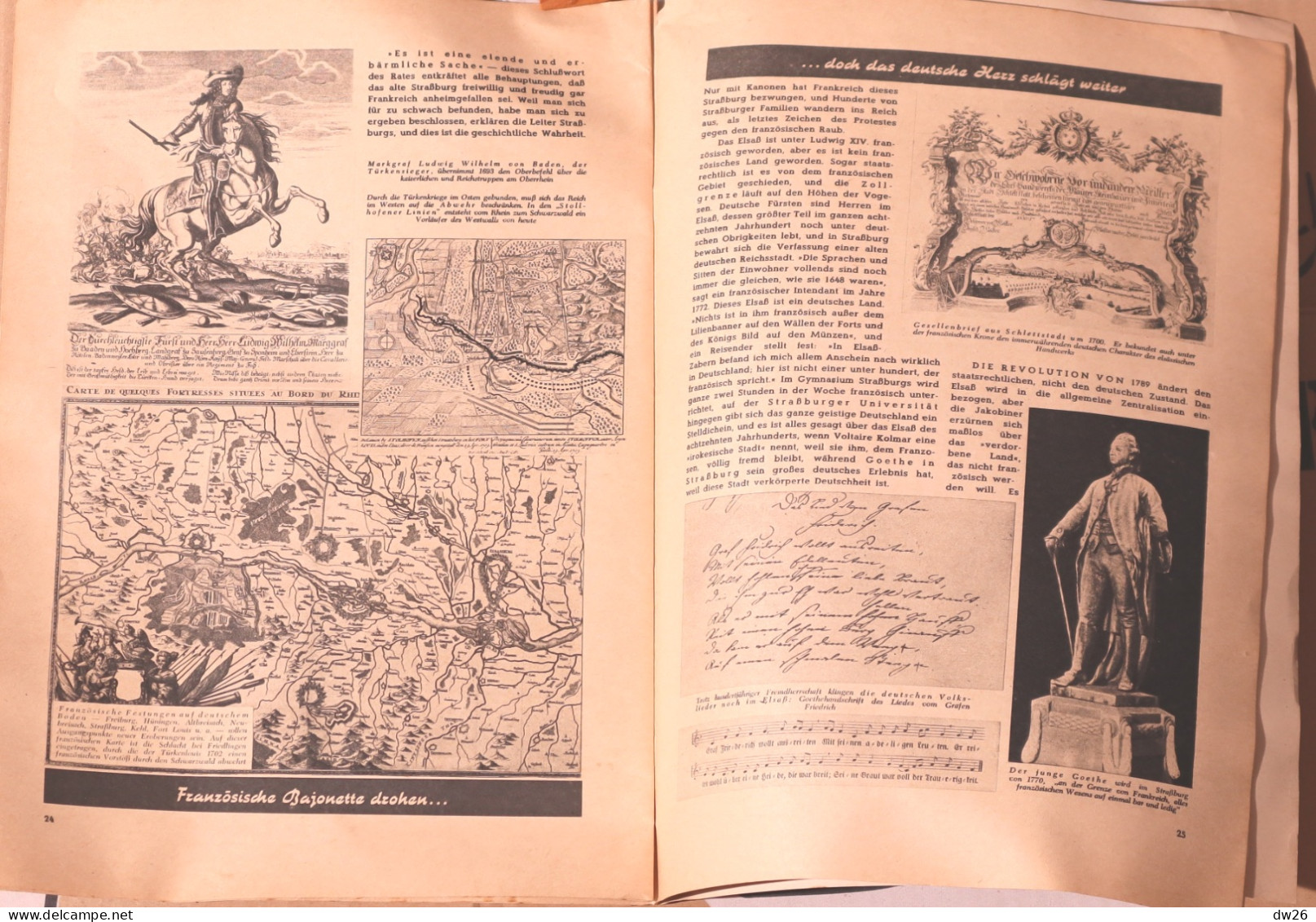 Das Elsass Herzland Und Schildmauer Des Reiches (brochure 34 Pages: Au Coeur De L'Alsace) Propagande Hitlérienne 1940 - 5. Zeit Der Weltkriege