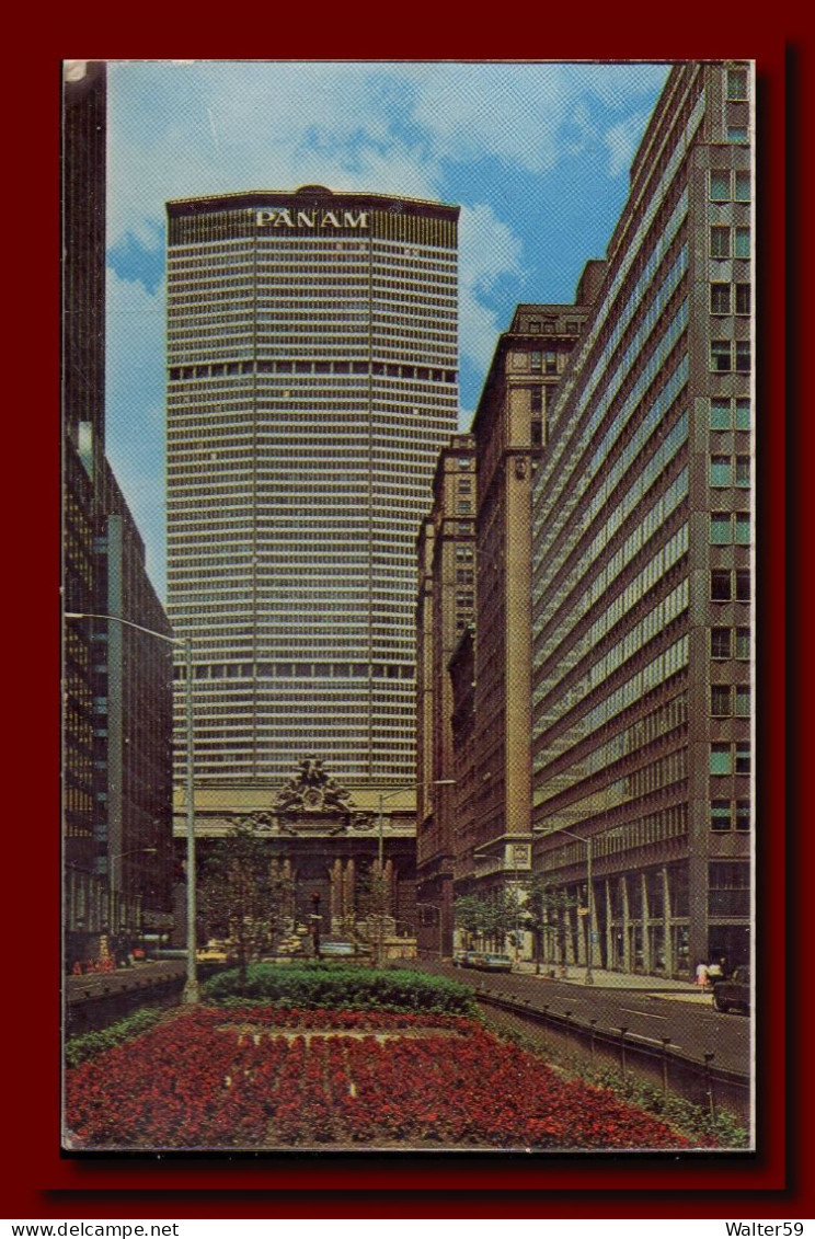 1969 United Nations NU ONU Postcard N.Y.C. Pan Am Building Posted To Scotland 3scans - Lettres & Documents