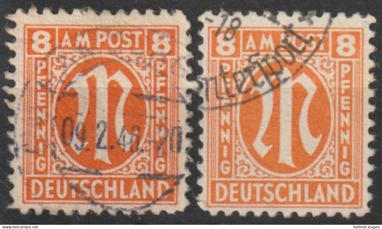 MiNr. 21 Deutschland Alliierte Besetzung Bizone       3. Deutscher Druck (Odr., Verschiedene Papiersorten) - Usati