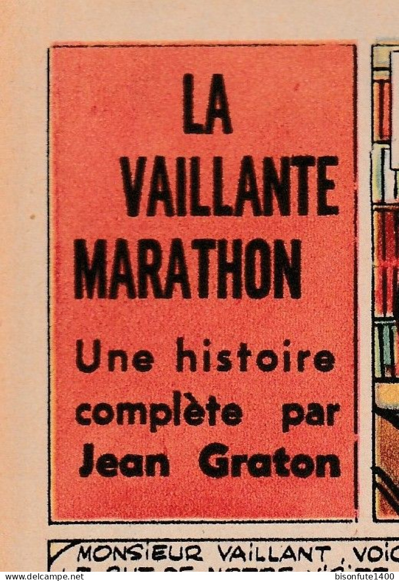 Bandeau Titre De "La Vaillante Marathon" Datant De 1960 Dessiné Par Jean Graton Et Inédit En Album. - Michel Vaillant