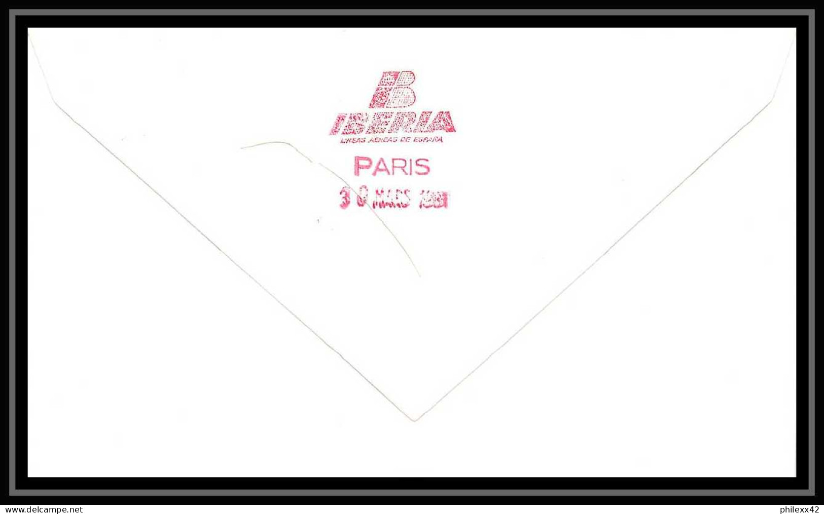 41769 First Flight 1981 Malaga Paris Espagne (spain) Aviation PA Poste Aérienne Airmail Lettre Cover - Covers & Documents