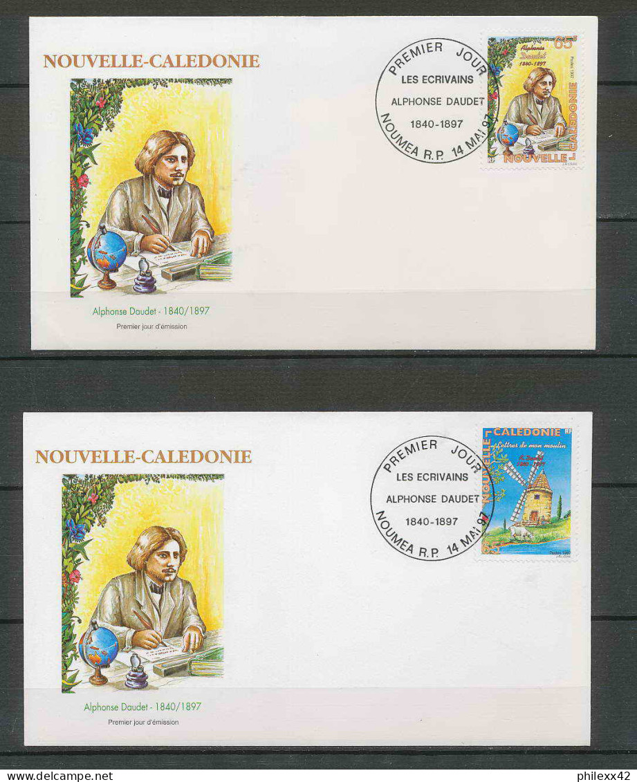 Nouvelle Calédonie - Epreuve De Luxe Collective (deluxe Proof) + FDC N° 726/729 Alphonse Daudet Ecrivain Writer  - Sin Dentar, Pruebas De Impresión Y Variedades