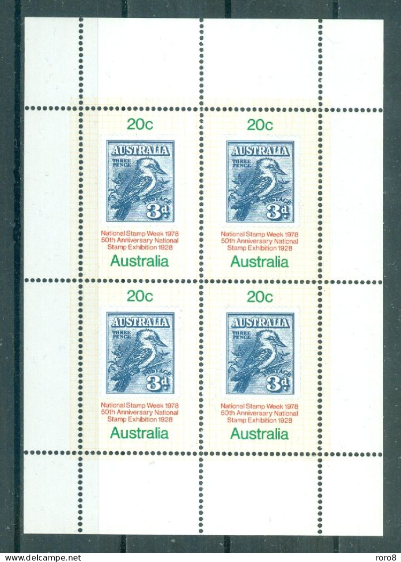 AUSTRALIE - N°BLOCS FEUILLET N°2** MNH SCAN DU VERSO - Exposition Philatélique De Melbourne. - Blocks & Kleinbögen