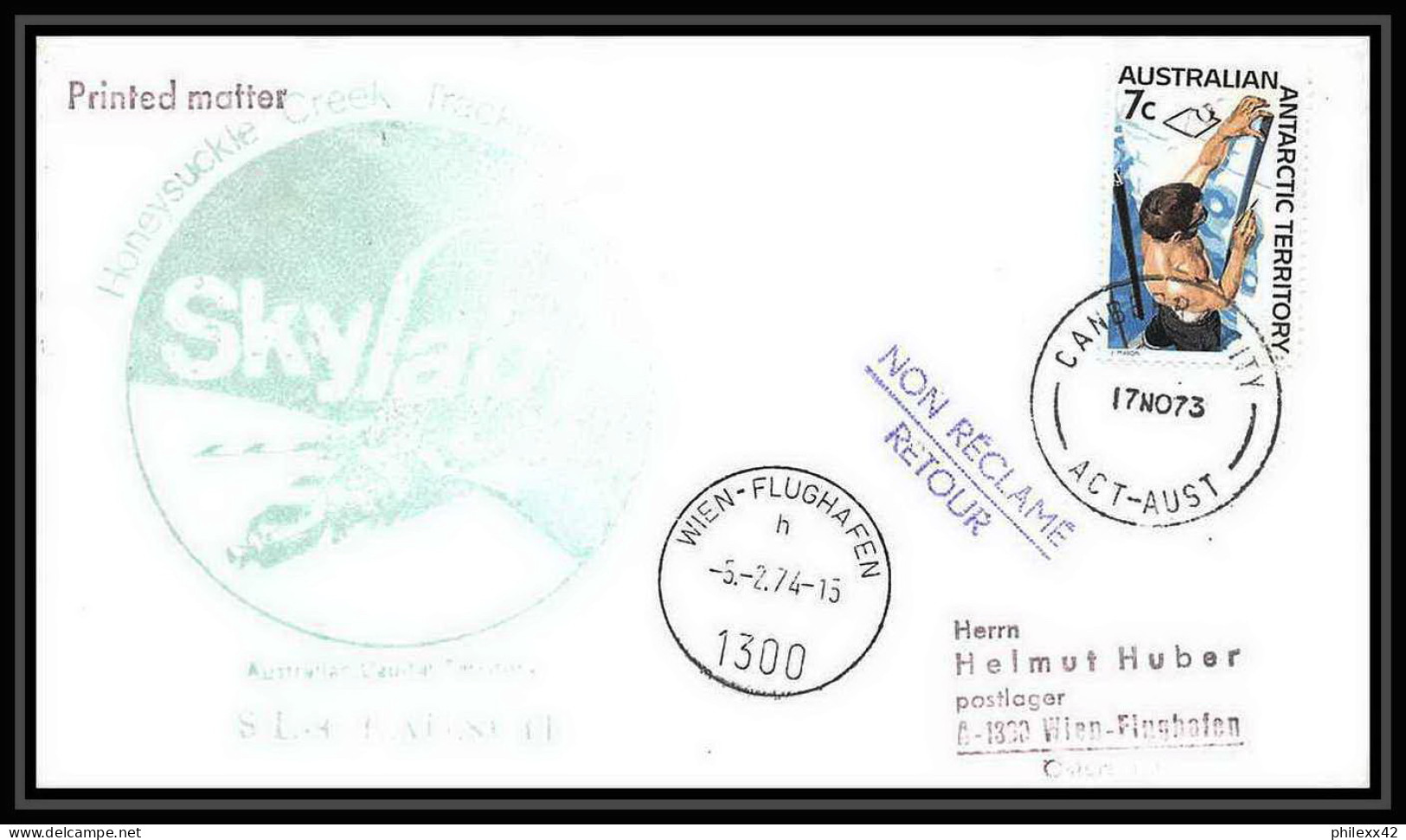 7106/ Espace (space Raumfahrt) Lettre (cover Briefe) 17/11/1973 Skylab 4 Australian Antarctic Territory - Oceanía