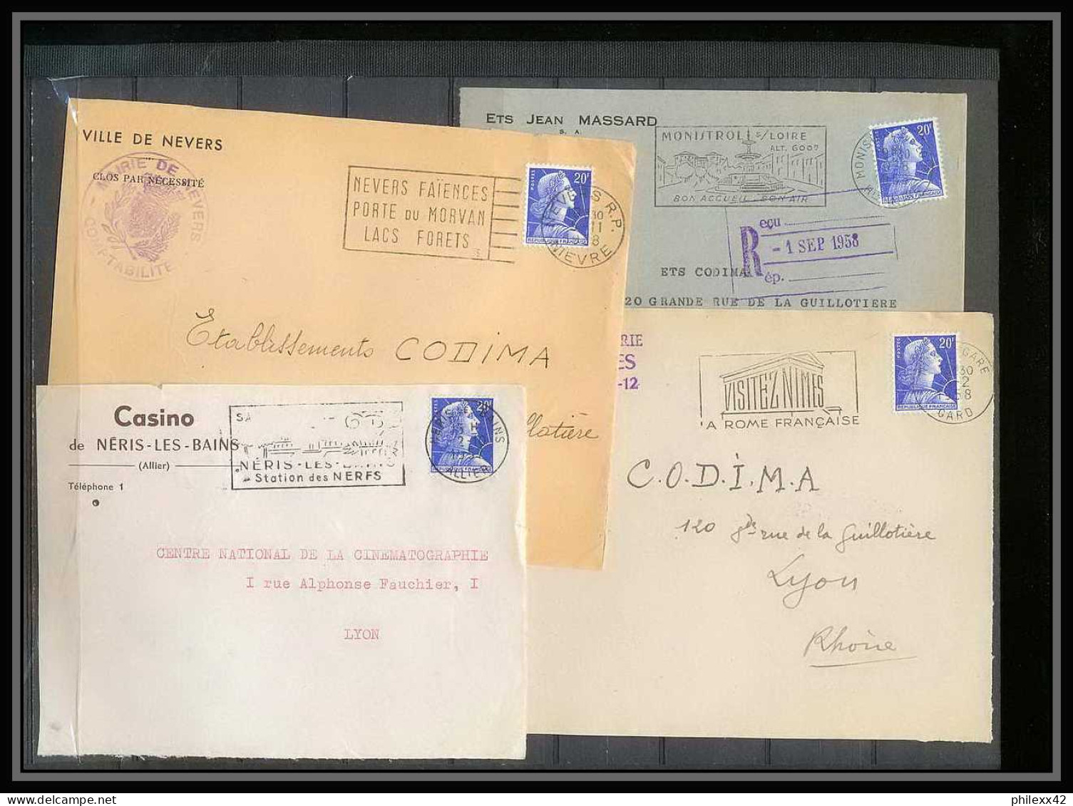 13066 Lot de 84 lettres N°1011 Marianne de Muller (lettre enveloppe courrier) Voir photos