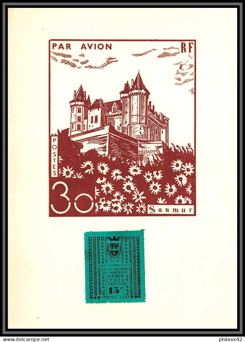 85584/ Maury N°4/6 Grève De Saumur 1953 Vert Foncé Sur 3 Cartes Anniversaire Chateau Castle RR - Other & Unclassified