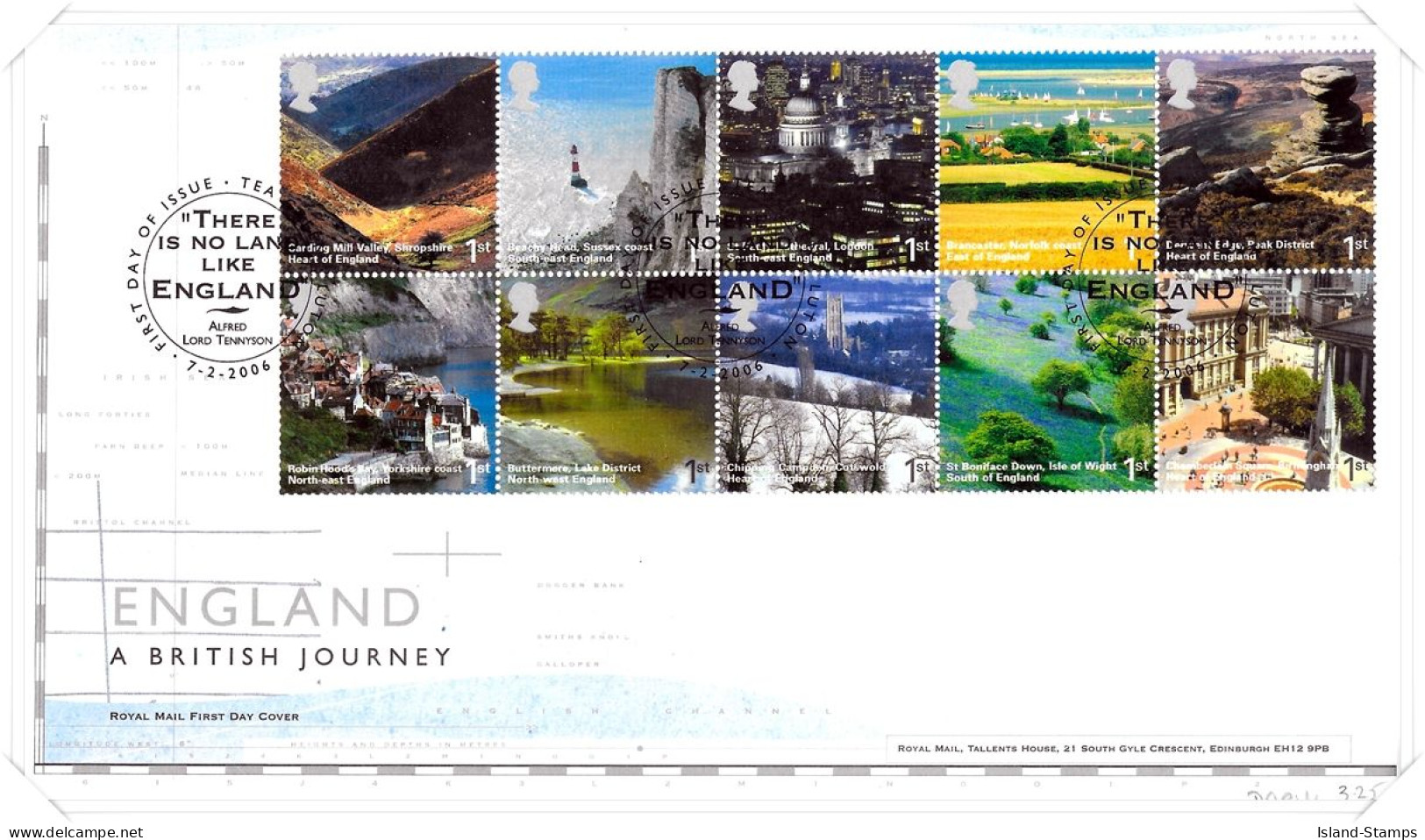 2006 GB FDC - England A British Journey Unaddressed TT - 2001-2010 Decimal Issues