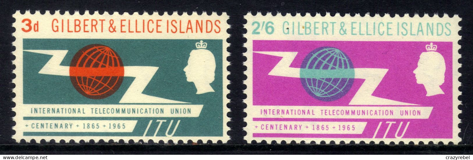 Gilbert & Ellice 1965 QE2 Set Intl Telecom Union Umm SG 87 - 88 ( J857 ) - Gilbert & Ellice Islands (...-1979)