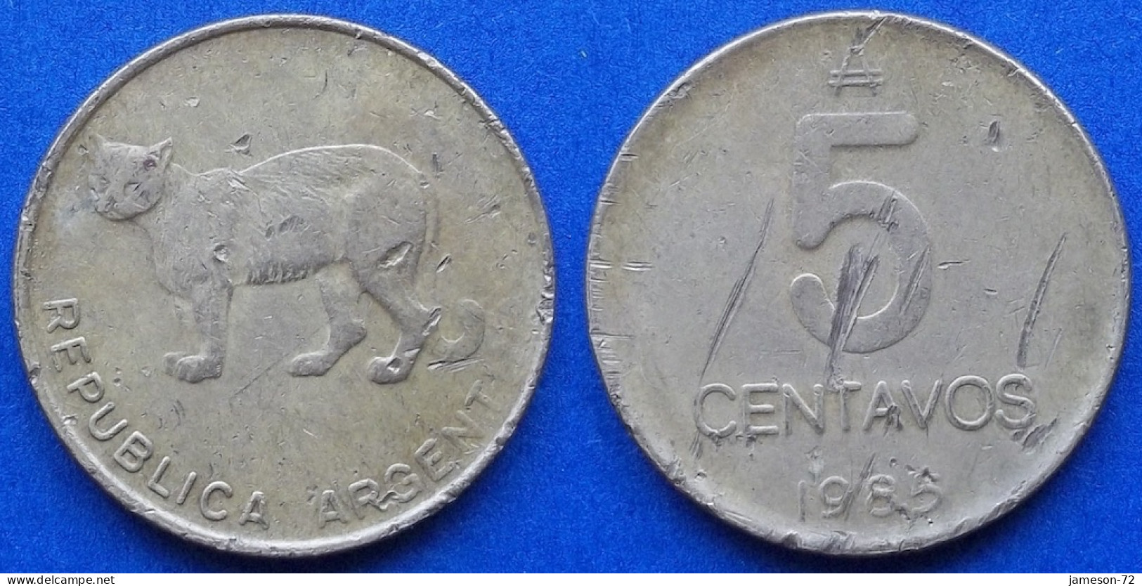 ARGENTINA - 5 Centavos 1985 "Pampas Cat" KM# 97.1 Monetary Reform (1985-1992) - Edelweiss Coins - Argentinië