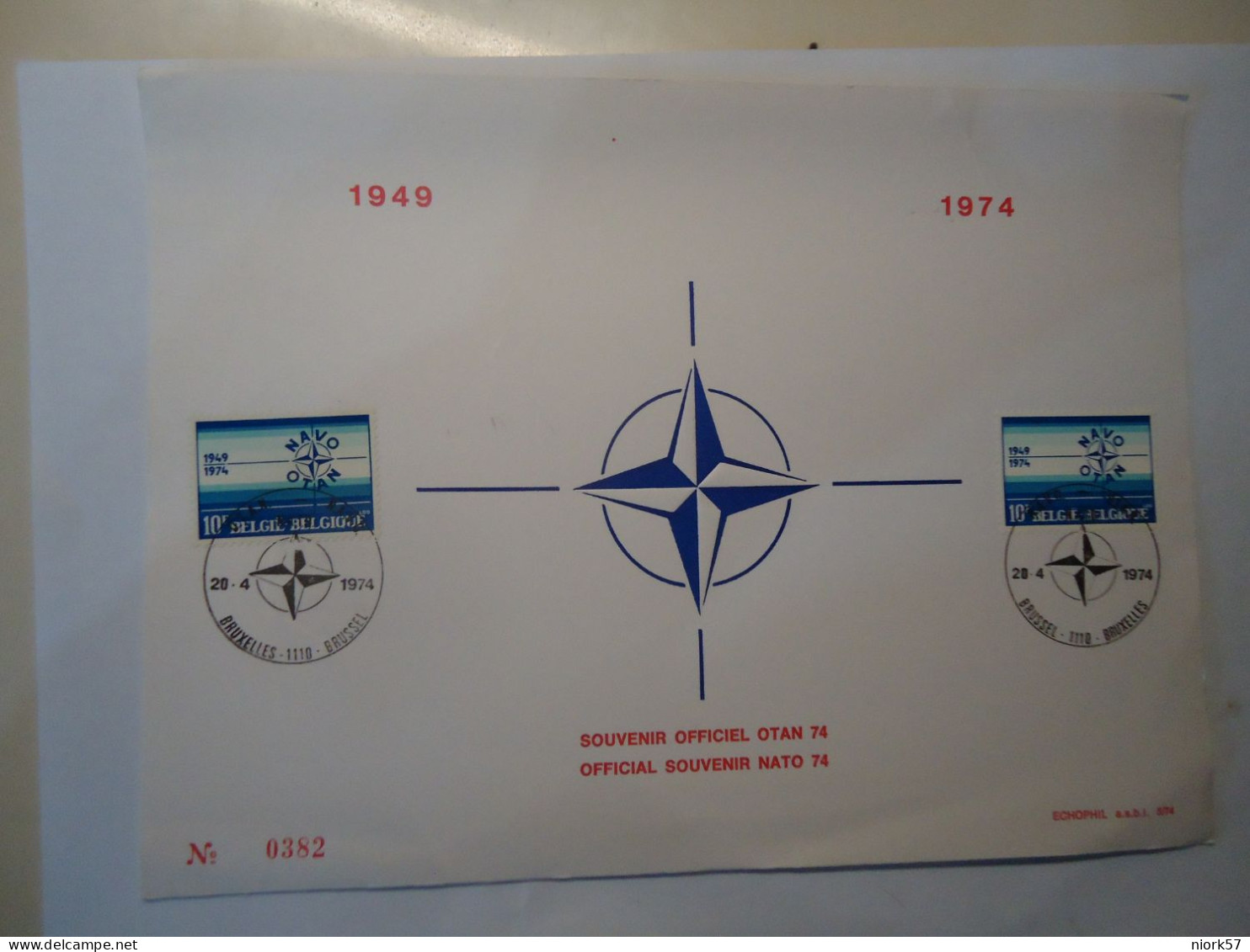 BELGIUM  ANNIVERSARIES BIG CARDS    NAVO OTAN 1974 NATO OTAN - NATO