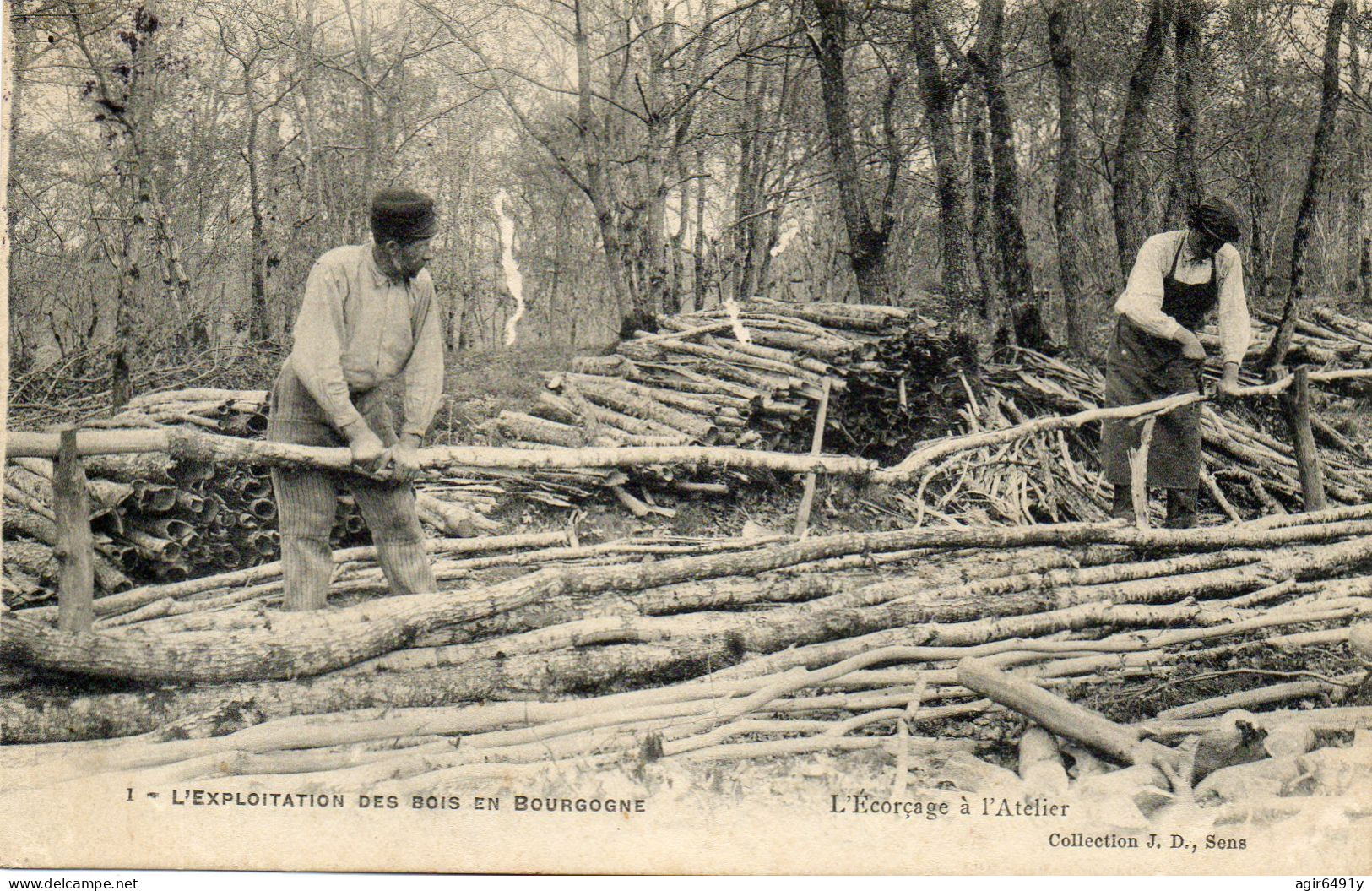 - Exploitation Des Bois En BOURGOGNE - L'écorçage à L'atelier  -26649- - Bourgogne