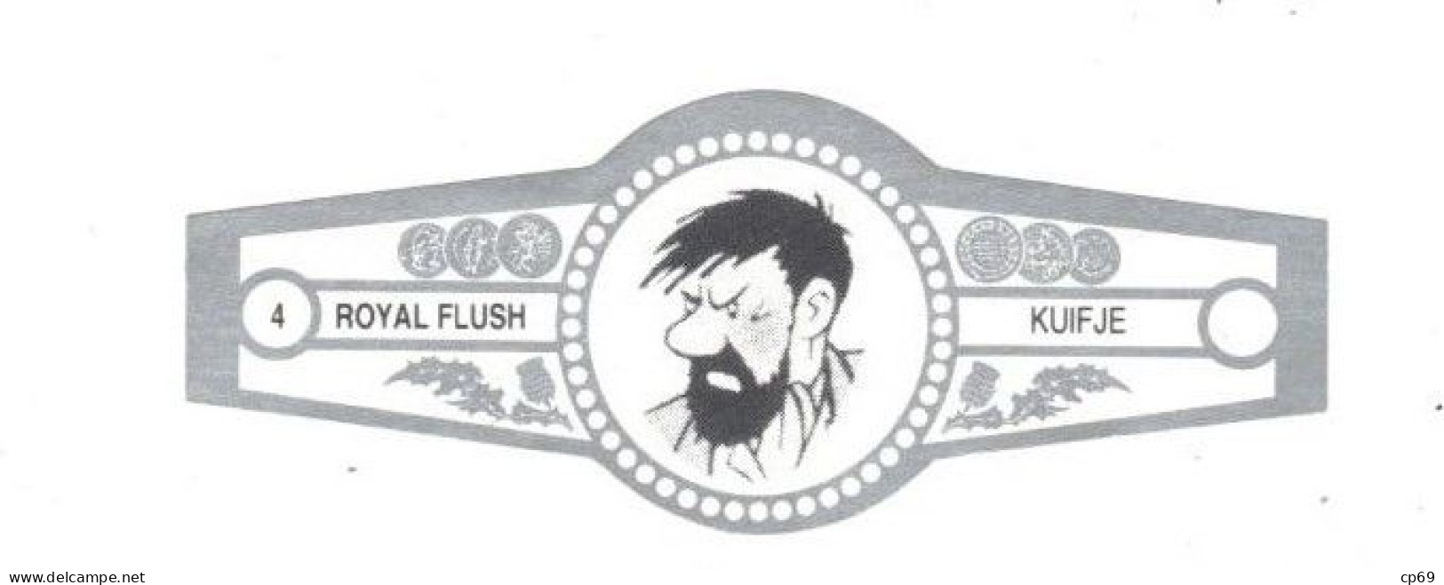 4) Bague De Cigare Série Tintin Blanche Grise Royal Flush Kuifje Capitaine Haddock En Superbe.Etat - Advertisement