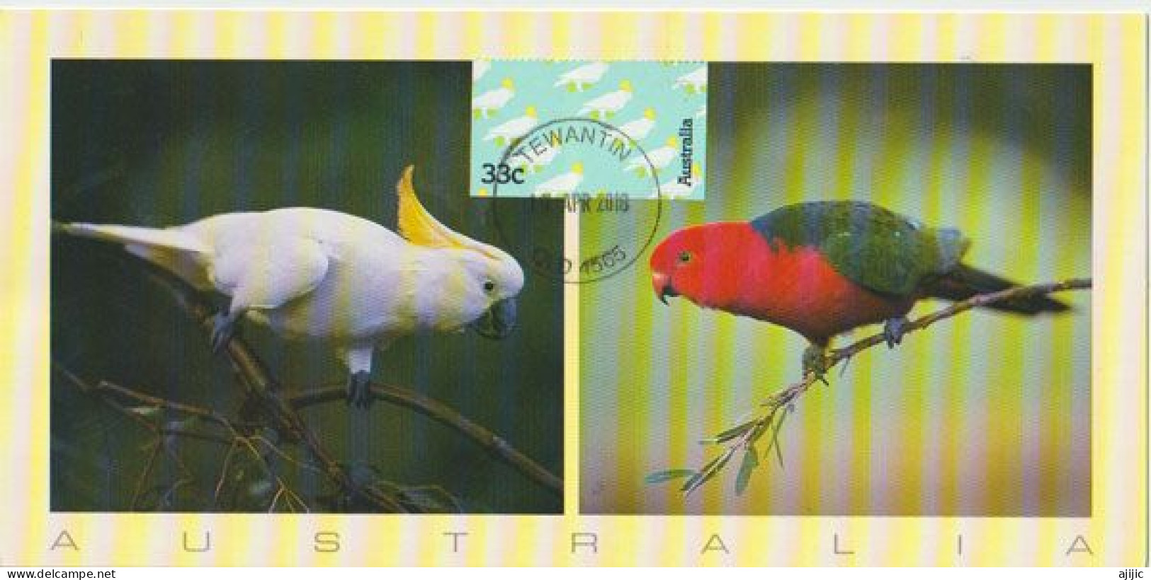 Australian Cockatoo & King Parrot. Carte-maximum Timbre ATM (automatic Teller Machine) From Tewantin QLD. RARE - Cartes-Maximum (CM)