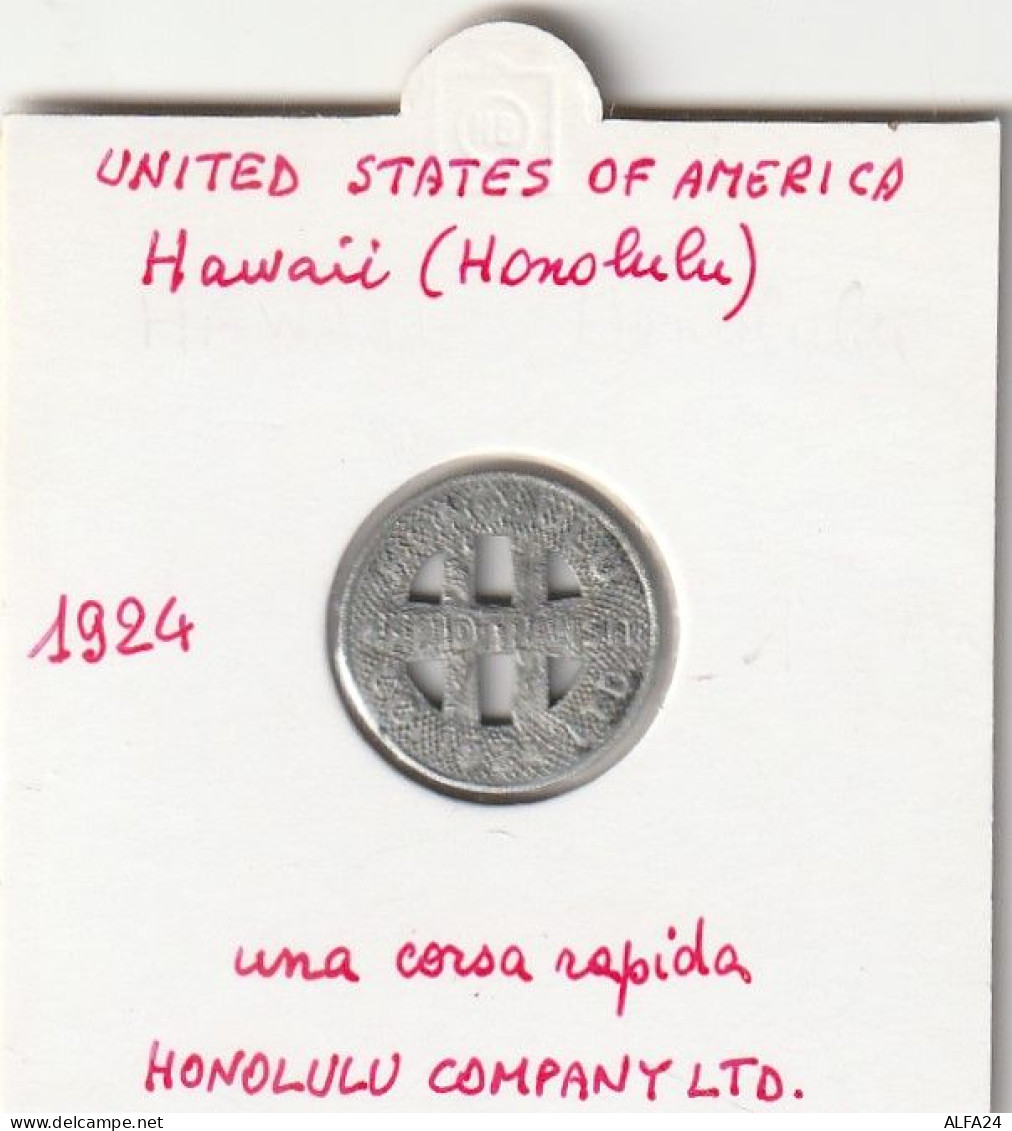GETTONE USA HAWAII 1924 BUS (MDG7.4 - Autres & Non Classés