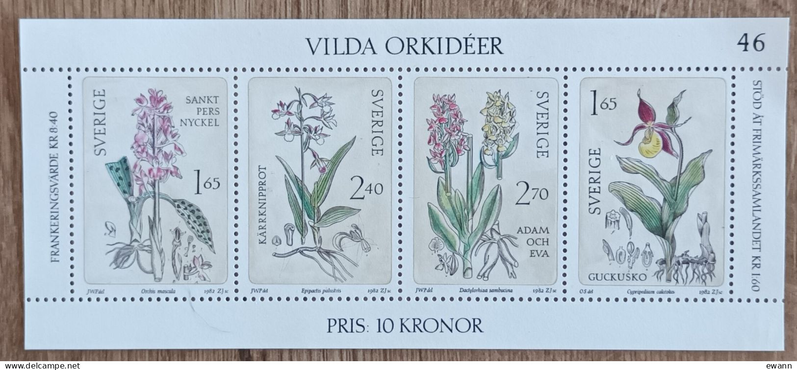 Suède - BF YT N°10 - Flore / Orchidées Sauvages - 1982 - Neuf - Blocks & Kleinbögen