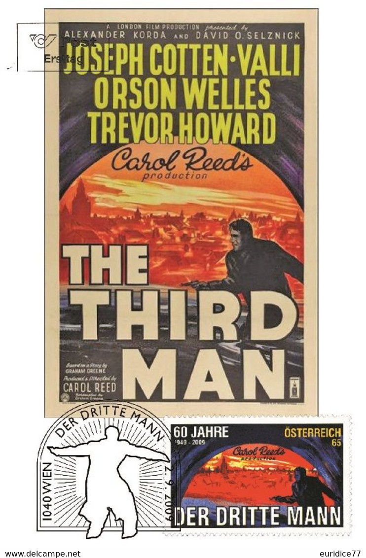 Austria Österreich 2009 - The Third Man Carte Maximum - Proofs & Reprints