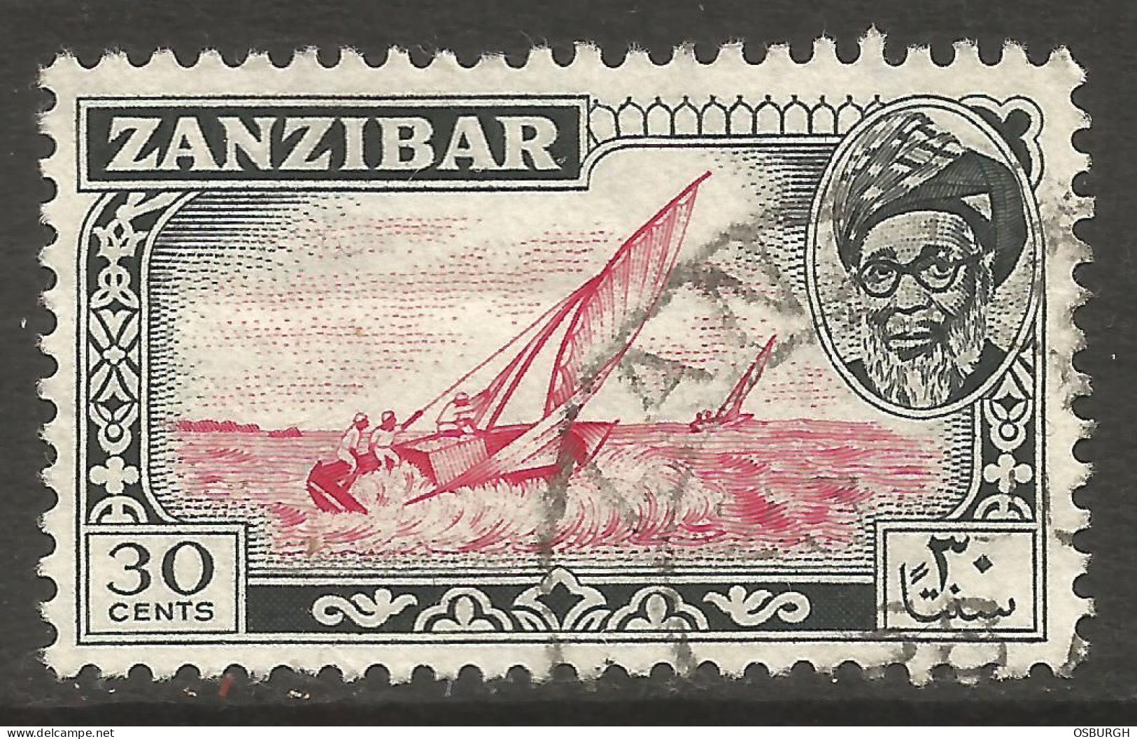 ZANZIBAR. 30c USED. - Zanzibar (...-1963)