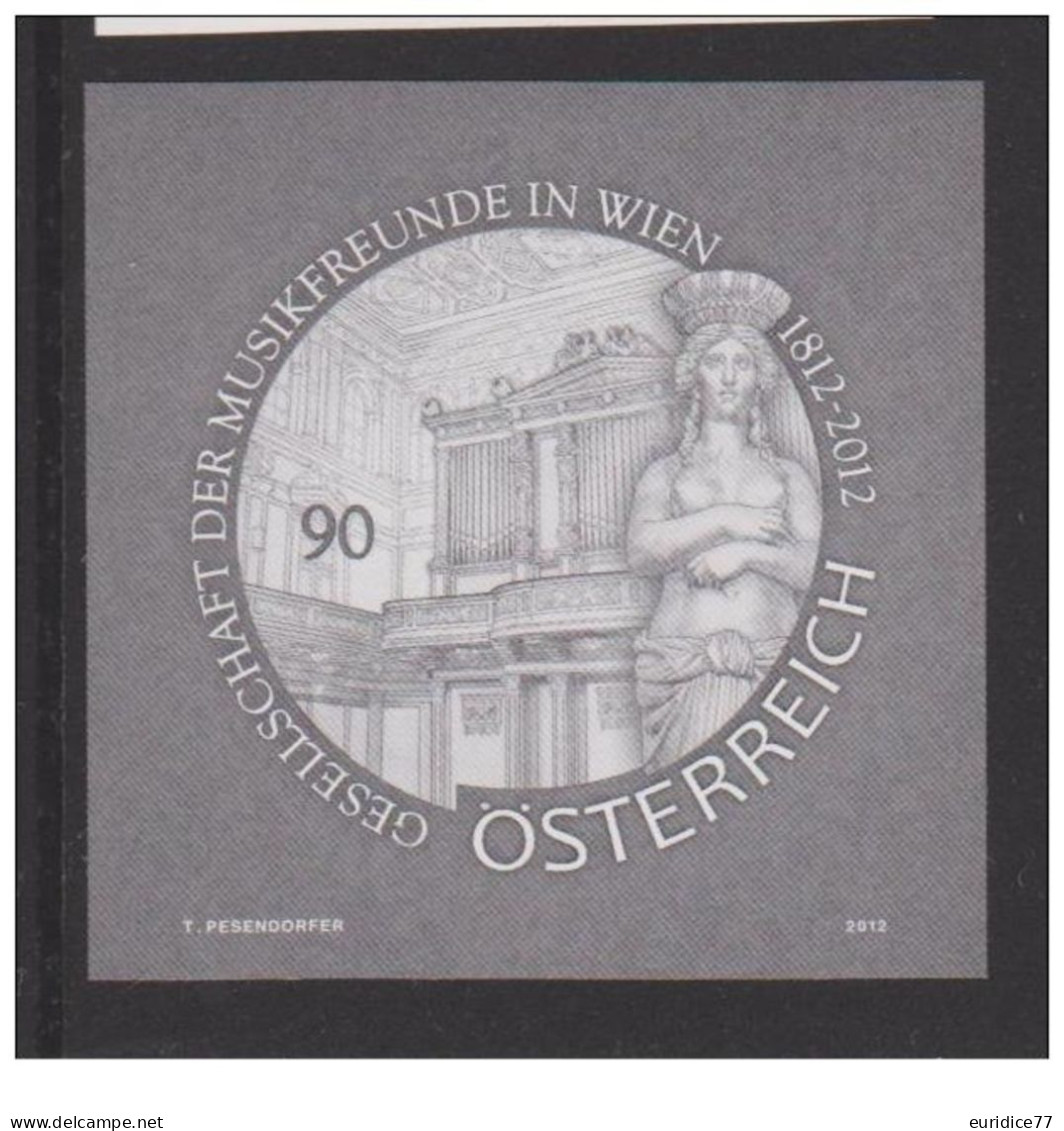 Austria Österreich 2012 - The 200th Anniv. Of The Society Of Music Friends In Vienna Black Print Mnh** - Proofs & Reprints