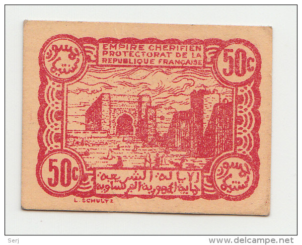 MOROCCO 50 CENTIMES 1944 XF+ P 41 - Marokko