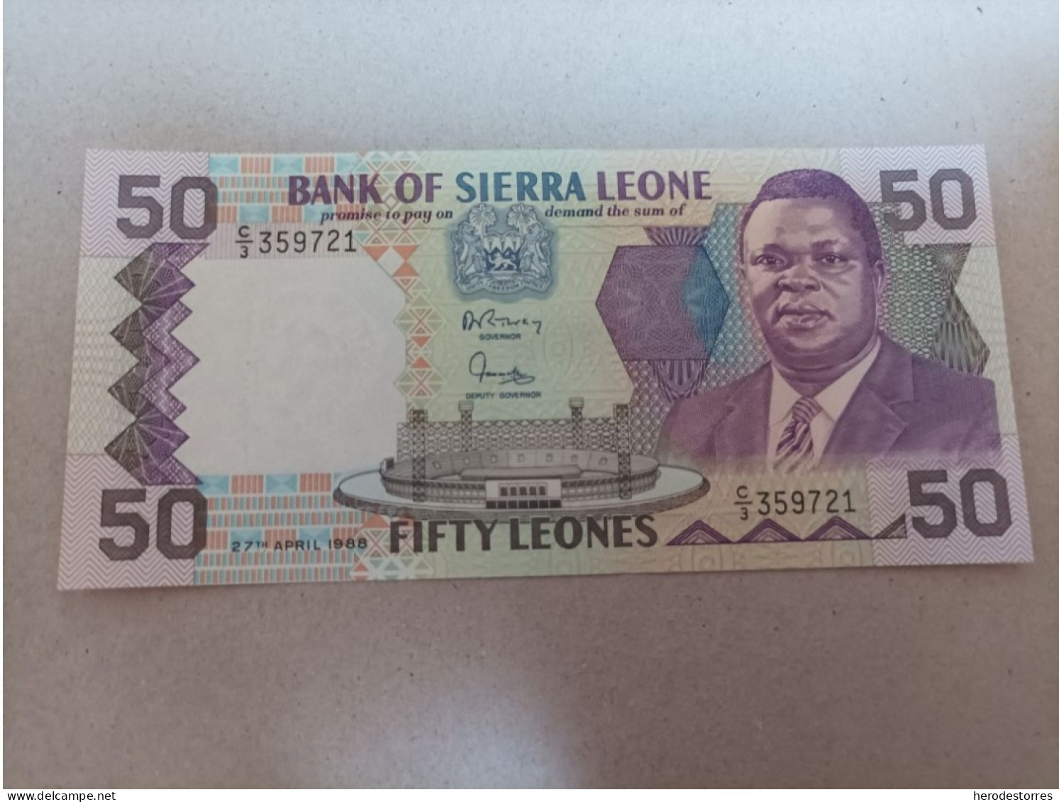 Billete De Sierra Leona De 50 Leones, Año 1988, UNC - Sierra Leone