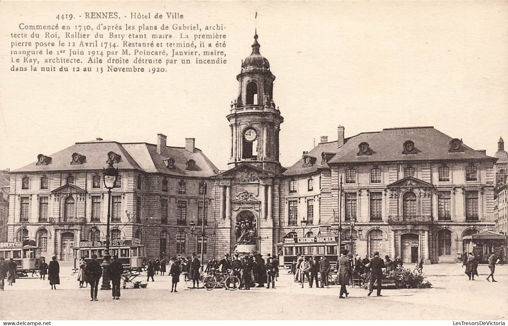 FRANCE - Rennes - Vue Sur L'hôtel De Ville - Animé - Carte Postale Ancienne - Rennes