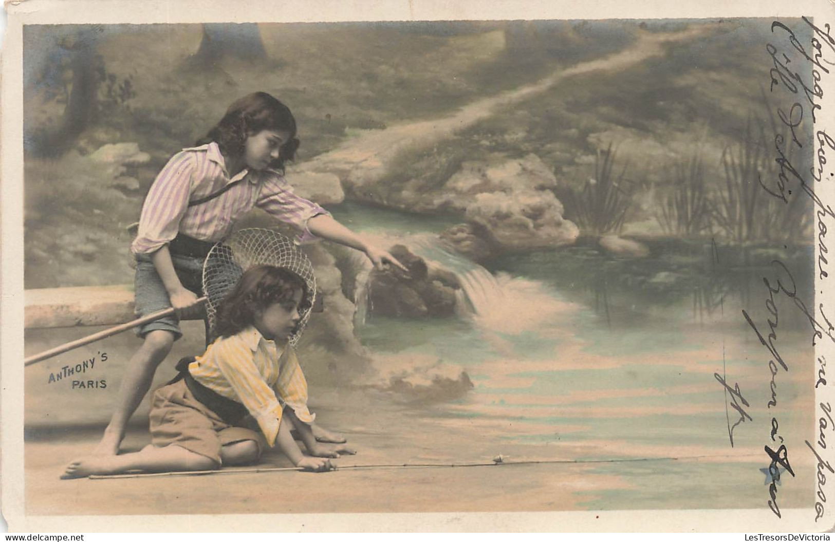 ENFANTS - Deux Enfants Jouants Ensemble - Dos Non Divisé - Papier Guilleminot - Carte Postale Ancienne - Sonstige & Ohne Zuordnung