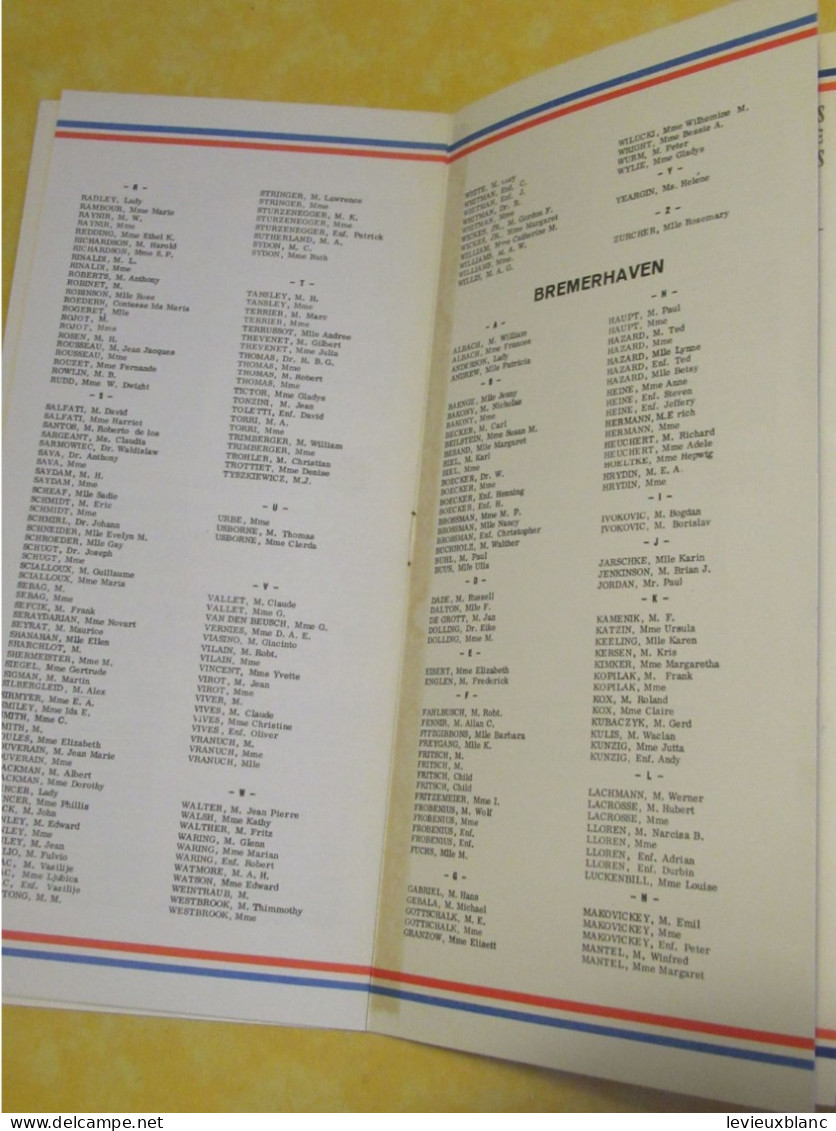 Paquebot " FRANCE"/Commandant Pettré /New-York-Southampton-Le Havre -Bremerhaven/Liste De Passagers/1972   MAR115 - Sonstige & Ohne Zuordnung