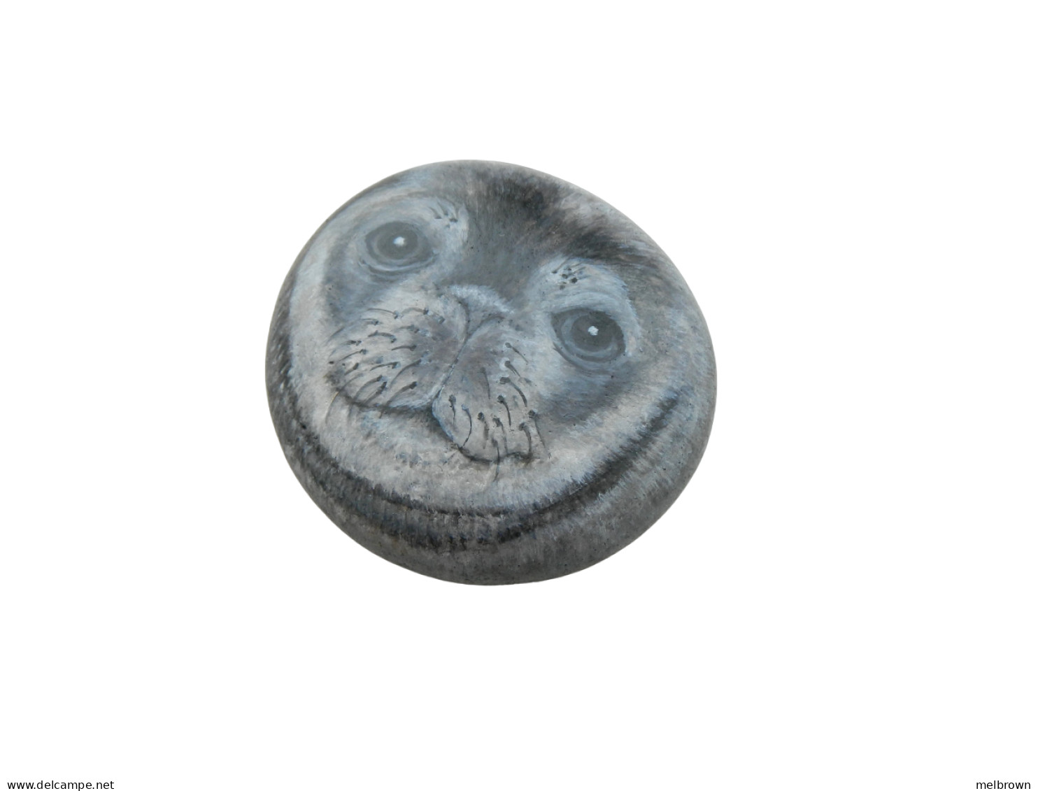 Weddell Seal Hand Painted On A Smooth Round Beach Stone Paperweight - Paper-weights