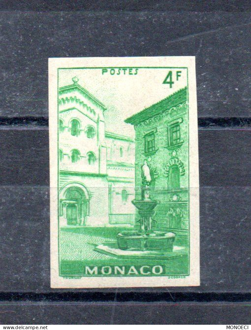 MONACO -- MONTE CARLO -- NON DENTELE -- Timbre 4 Francs émeraude - Neuf ** -- Place Saint Nicolas - Plaatfouten En Curiosa