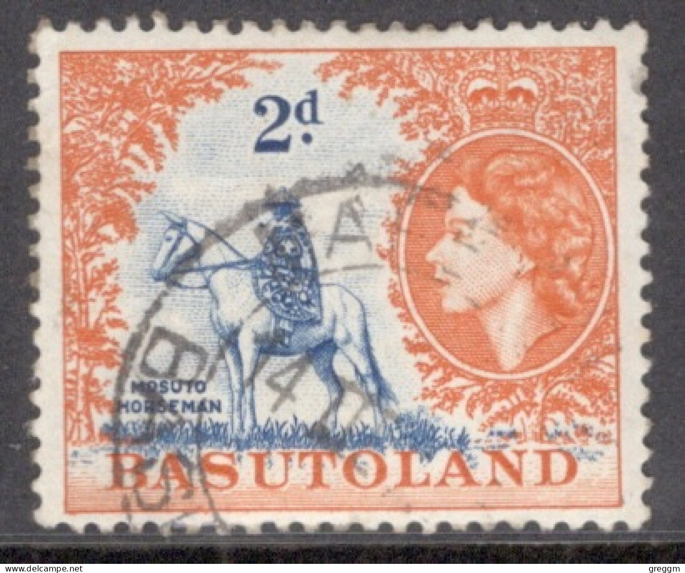 Basutoland 1954 Single 2d Stamp From The Queen Elizabeth Definitive Set In Fine Used. - 1933-1964 Kronenkolonie