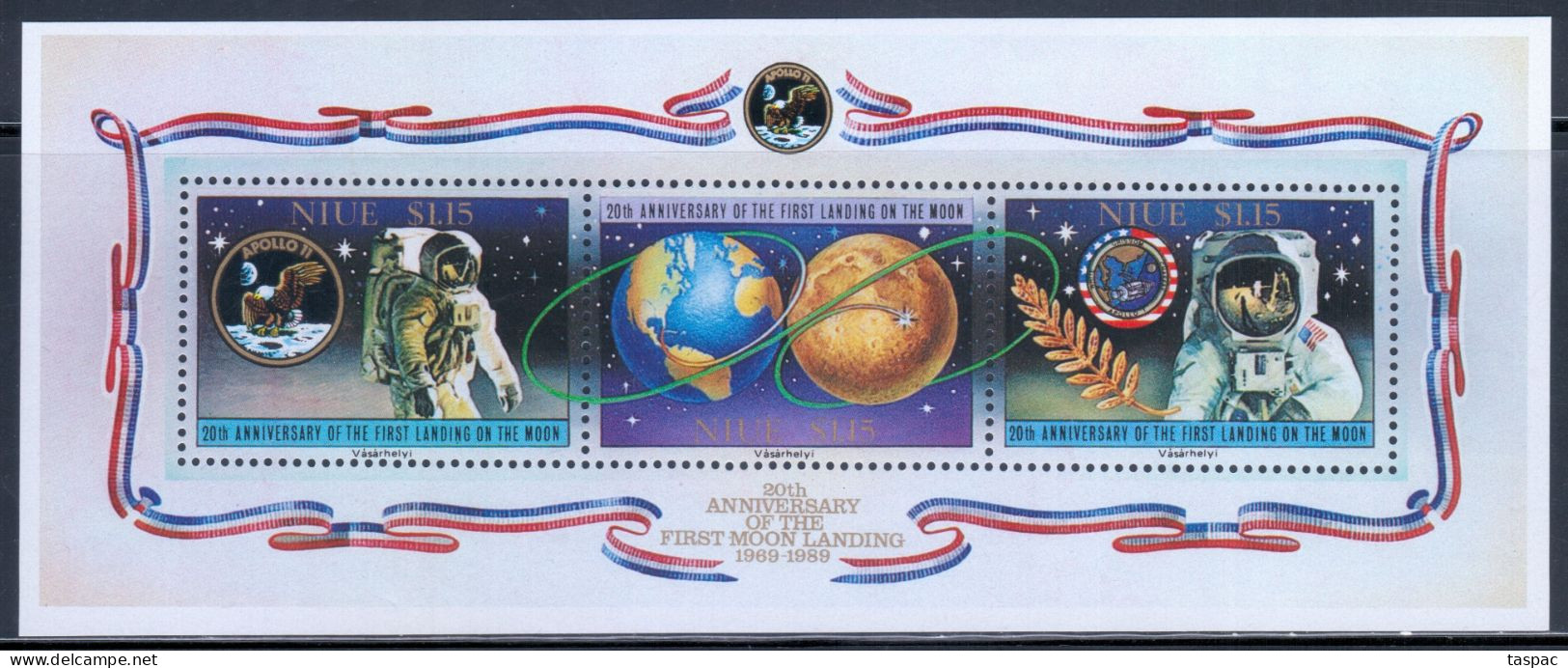 Niue 1989 Mi# Block 114 ** MNH - First Moon Landing, 20th Anniv. / Space - Oceania