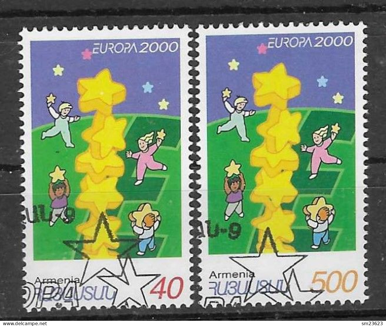 Armenien / Armenia  2000  Mi.Nr. 375 / 376 , EUROPA CEPT - Kinder Bauen Sternenturm - Gestempelt / Fine Used / (o) - 2000