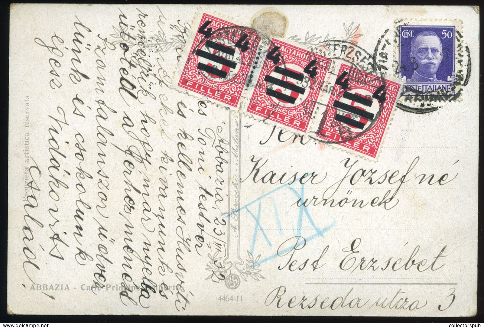 1932. Postcard From Italy, With Rare Postage Due Stamps - Impuestos