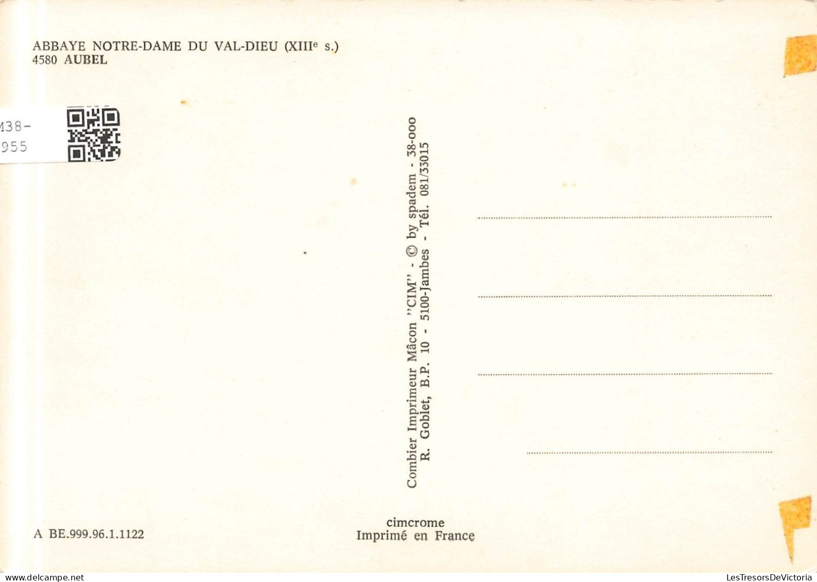 BELGIQUE - Abbaye Notre Dame Du Val Dieu (XIIIe S) 4580 Aubel - Carte Postale - Villers-la-Ville