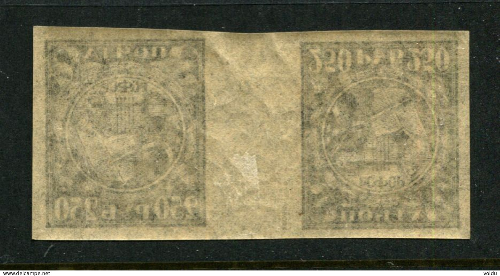 Russia 1921, Michel Nr 158y In Tete-beche Pair, MLH Pelure Paper - Neufs