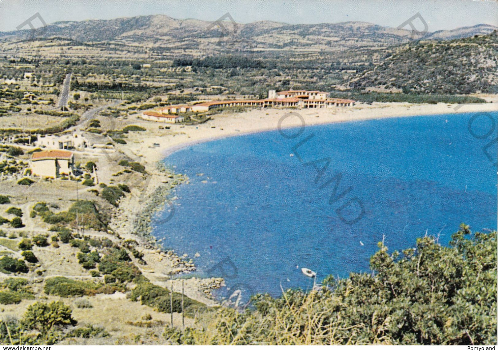 CARTOLINA  B9 VILLASIMIUS,CAGLIARI,SUD SARDEGNA-GOLFO DI FOXI-MARE,VACANZA,BARCHE A VELA,BELLA ITALIA,VIAGGIATA 1983 - Oristano