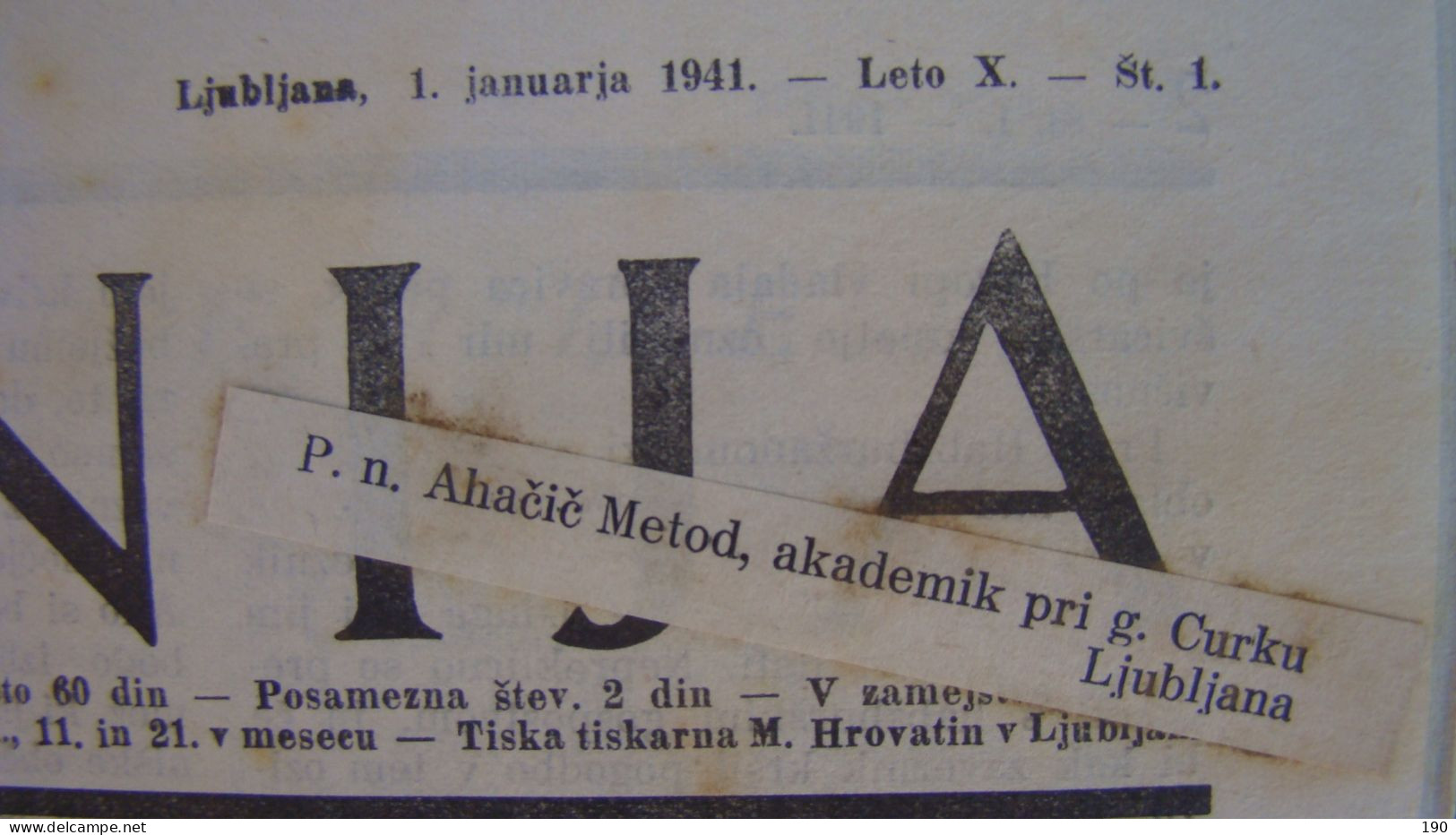 NEWSPAPER SLOVENIJA - Langues Slaves