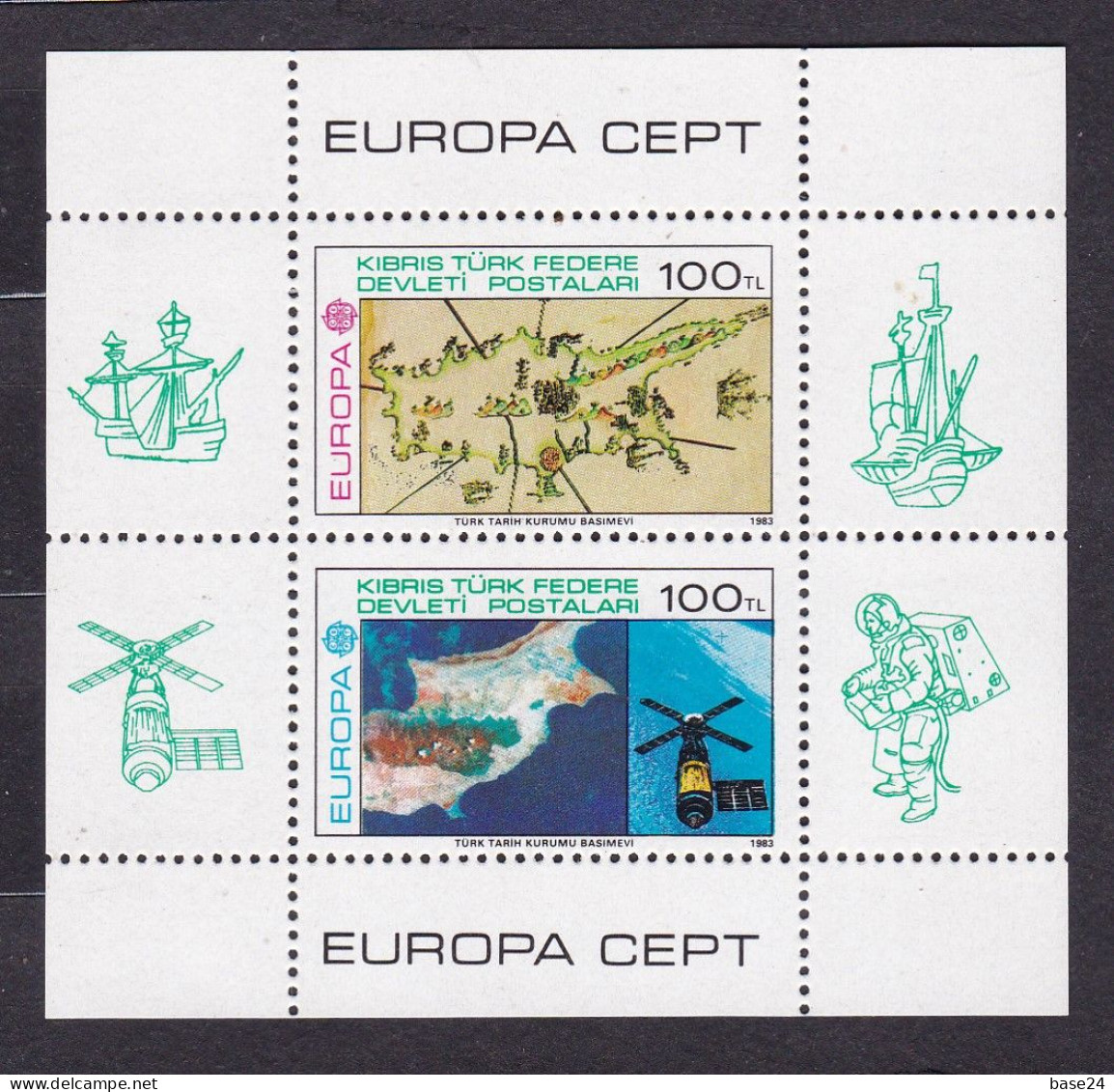 1983 Cipro Turca Turkish Cyprus EUROPA CEPT EUROPE Foglietto MNH** Opere Del Genio Umano, Works Of Human Genius Leaflet - 1983