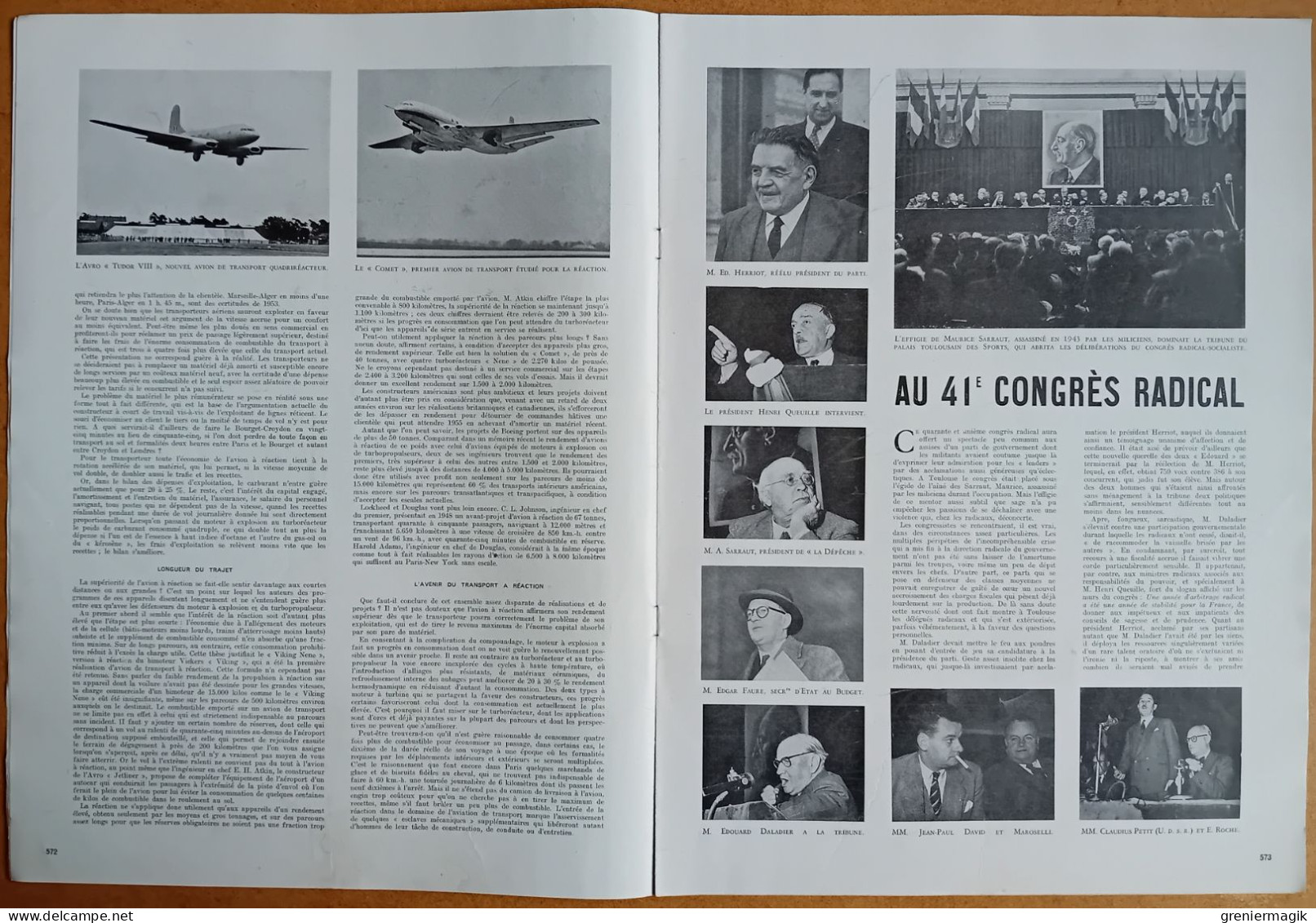 France Illustration N°215 26/11/1949 Avion De Transport à Réaction/Congrès Radical/Jean D'Estrées/Salon De L'enfance - Allgemeine Literatur