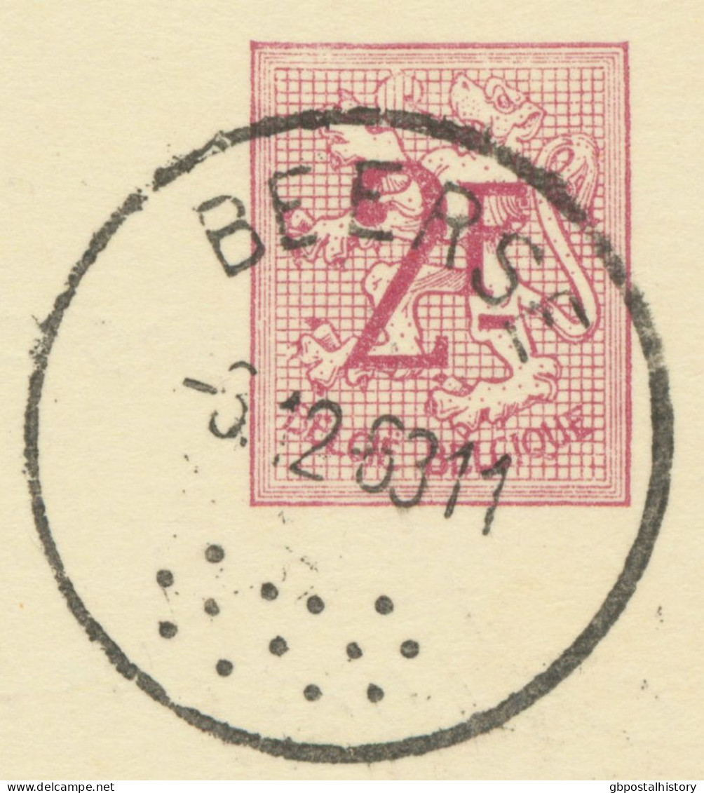 BELGIUM VILLAGE POSTMARKS  BEERSE Rare SC With 13 Dots (usual Postmarks With 7) 1963 (Postal Stationery 2 F, PUBLIBEL 19 - Postmarks - Points