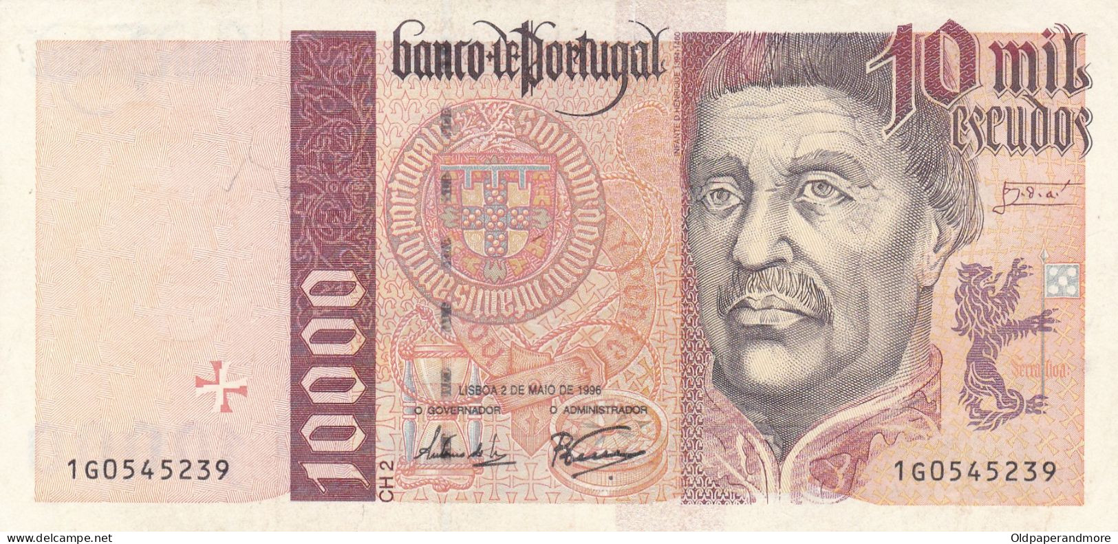 PORTUGAL BANK NOTE - BANKNOTE - 10 000$00 - CH 2  - 02/05/1996 USED - Portugal