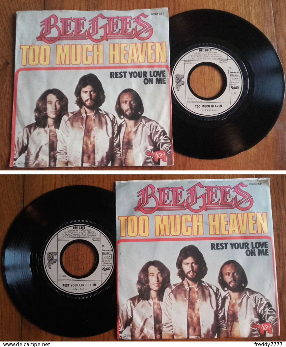 RARE Deutsch SP 45t RPM (7") BEE GEES «Too Much Heaven» (1978) - Disco, Pop